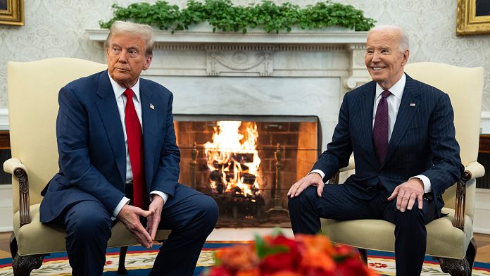 Trump regresa a Washington para reunirse con Biden y promete una transición tranquila