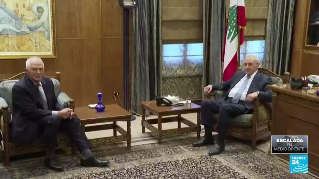 Borrell hace su última visita como jefe de la diplomacia europea a Líbano y llama a un alto el fuego