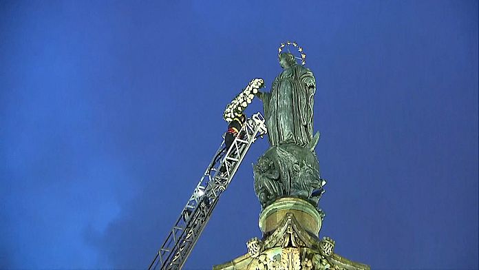 NO COMMENT: Los Bomberos de Roma rinden homenaje a la Virgen María con una corona de flores