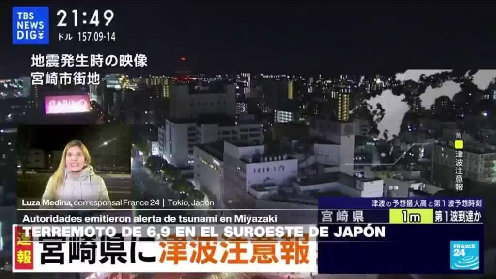 Informe desde Tokio: fuerte sismo con una magnitud de 6,9 ​​sacudió el suroeste de Japón