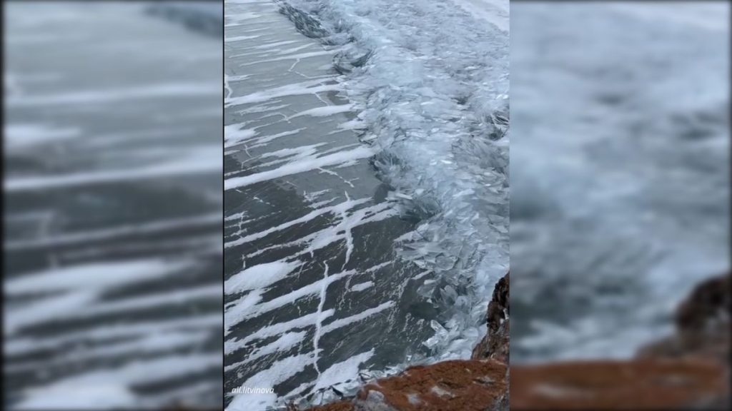 Increíble tsunami de hielo sorprende en el Lago Baikal, el más profundo de Rusia