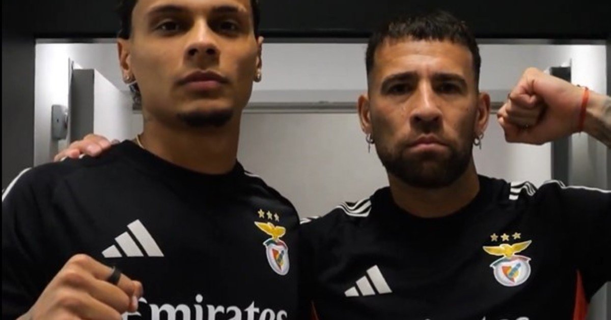 Nicolás Otamendi recibió con "los guantes puestos" al colombiano Richard Ríos: rivales en Eliminatorias y ahora compañeros en Benfica