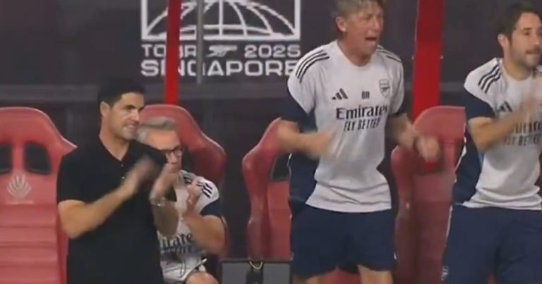 Cómo fue el debut de Gabriel Heinze como ayudante de campo de Mikel Arteta en la victoria del Arsenal frente al Milan