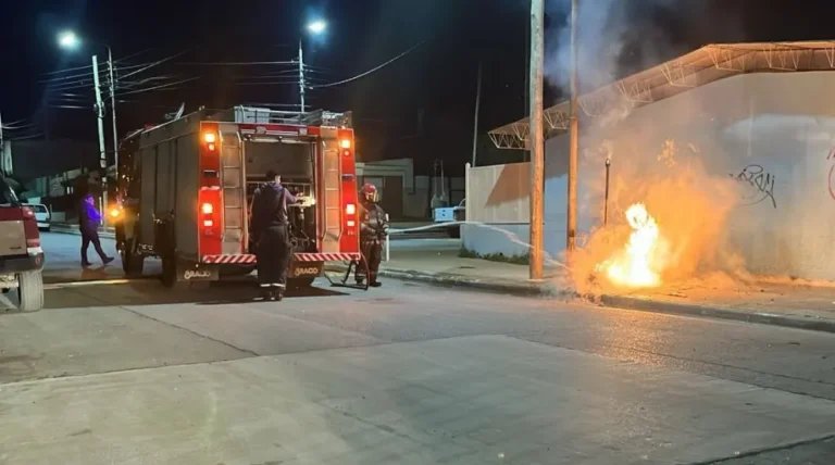 Incendiaron un iglú de reciclaje y casi prende fuego un poste de luz