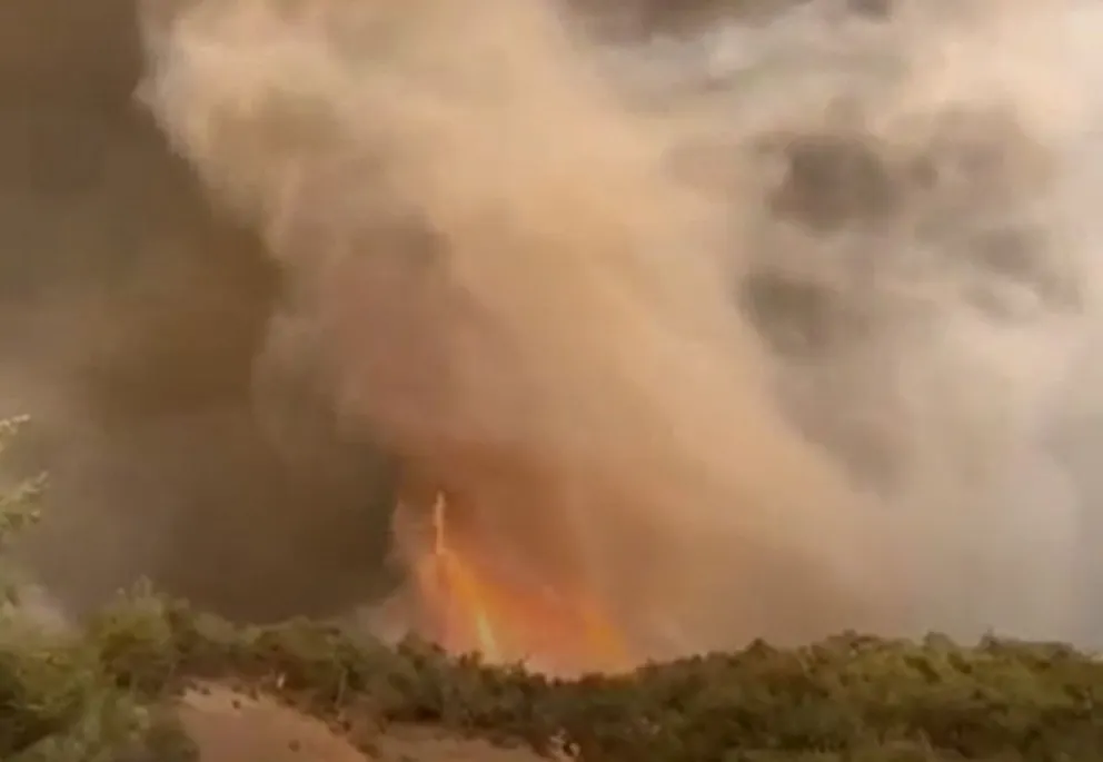 Impactante tornado de fuego arrasó un bosque en Turquía