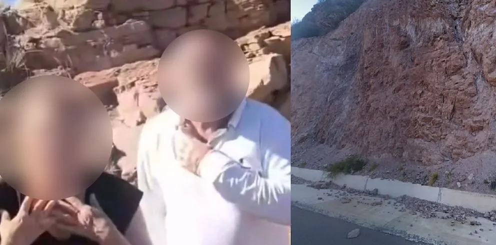 Una pareja de turistas fue grabada tras pintar piedras en Potrerillos
