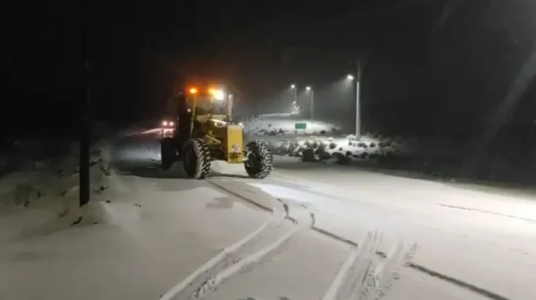 Alerta en la Ruta Nacional 40: equipos viales trabajan en el despeje de nieve