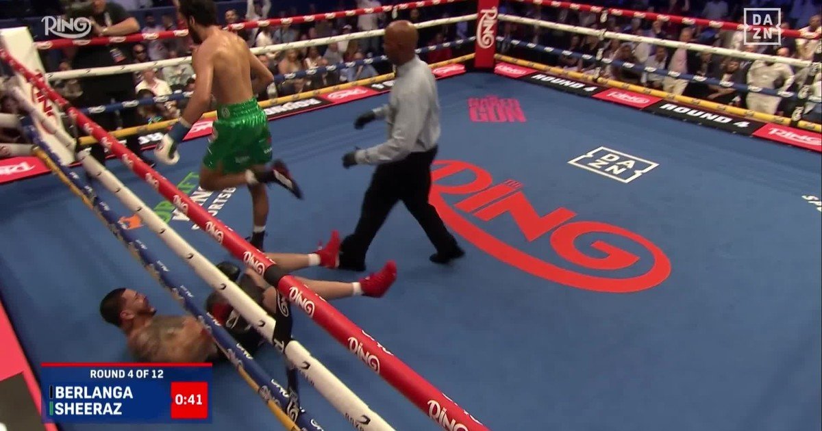 Hamzah Sheeraz hizo la pelea de su vida y destrozó a Edgar Berlanga con un terrible nocaut que obligó a frenar la pelea