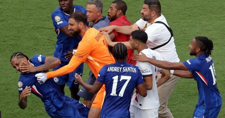 La final del Mundial de Clubes terminó en escándalo: Luis Enrique agredió al brasileño Joao Pedro