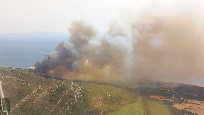 Desalojo masivo de turistas en Tarifa: un incendio forestal obliga a evacuar hoteles y campings