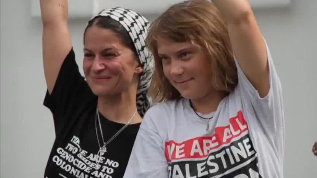 Greta Thunberg a bordo de la flotilla humanitaria de camino a Gaza