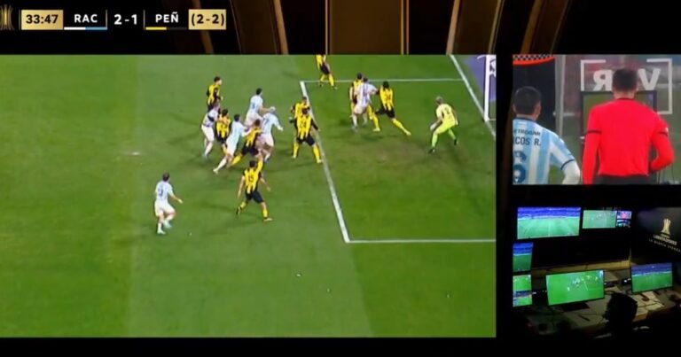 Marcos Rojo y su gol anulado en Racing vs Peñarol: el ex Boca pasó de la euforia a la decepción por el VAR en la Copa Libertadores