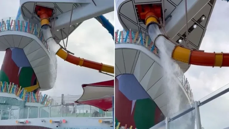 Pasajero en grave estado tras una falla en el tobogán del crucero más grande del mundo