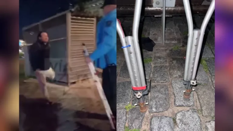 Un policía le quitó las muletas a un vendedor y lo tiró al piso