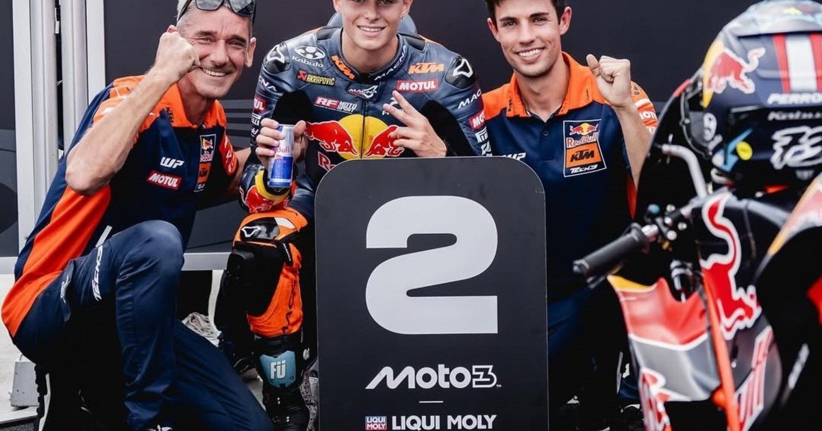 Valentín Perrone quedó a 18 milésimas de la victoria en Moto3, pero consiguió el mejor resultado de su carrera: "No sé como no me caí"