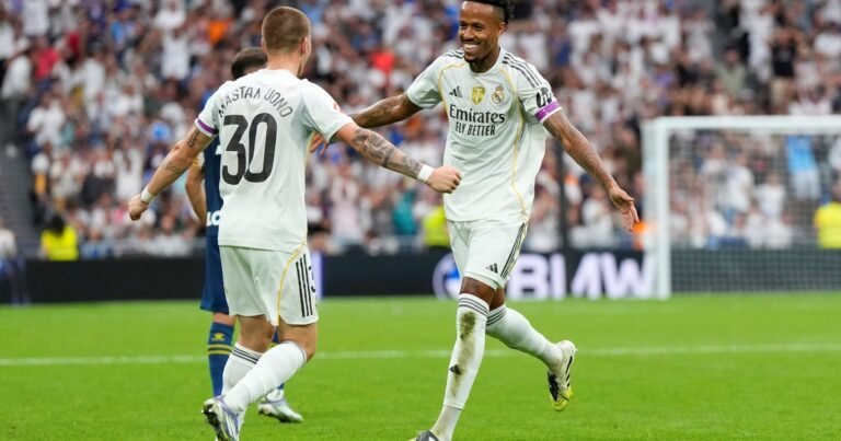 Franco Mastantuono fue titular, aunque sigue sin brillar en el Real Madrid que sumó otra victoria de la mano de Mbappé