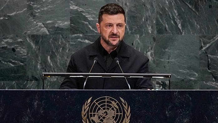 "Las armas deciden quién sobrevive", sostiene Zelenski ante la Asamblea General de la ONU