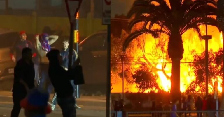 Hinchas de la U de Chile, otra vez: incendio y choques con la policía antes del partido con Alianza Lima