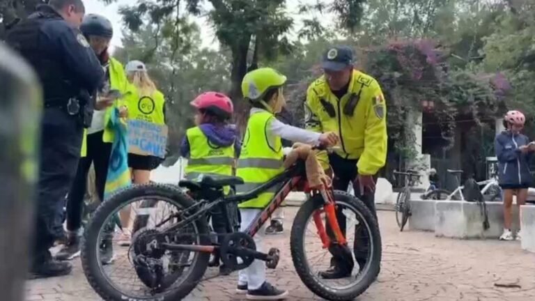 Un grupo de padres revoluciona el tráfico en Ciudad de México con un 'bicibús escolar'