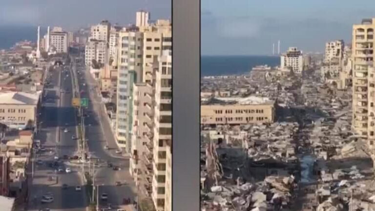 Destrucción en Ciudad de Gaza: el antes y después del 7 de octubre de 2023