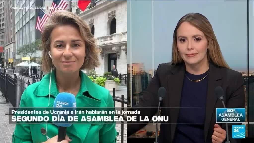 El presidente ucraniano Volodímir Zelenski toma la palabra en la ONU