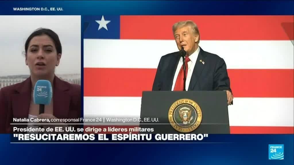 Trump presume logros internacionales ante altos mandos militares