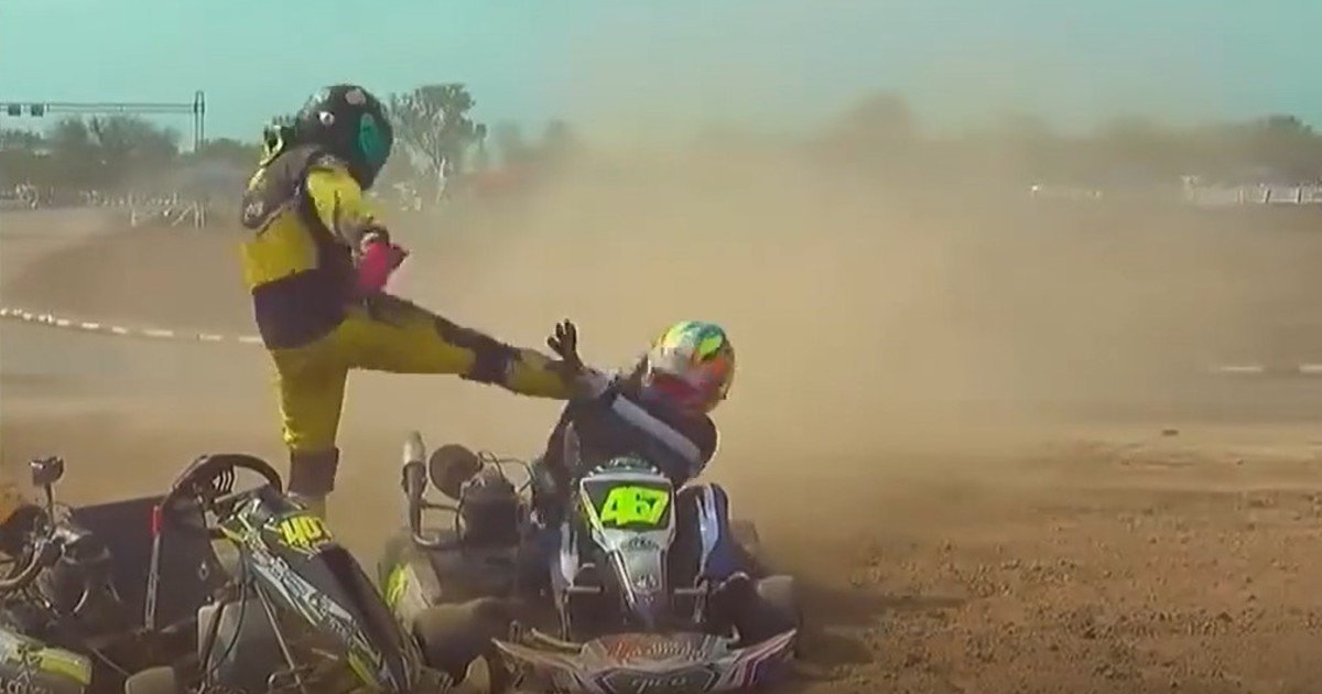 Piñas y patadas entre pilotos por un despiste en una carrera de karting en Chaco