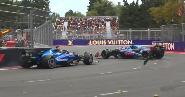 Albon chocó a Colapinto y provocó el enojo del argentino: su ex compañero en Williams le frustró su carrera en Bakú en la Fórmula 1