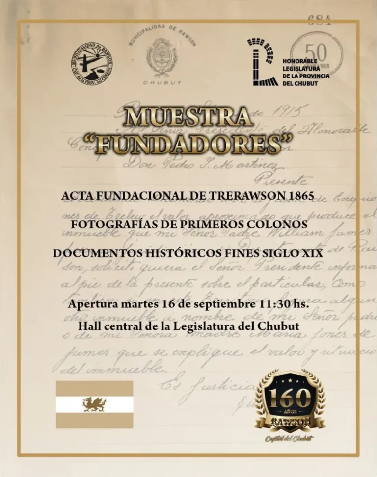 Municipio de Rawson y Legislatura Provincial inauguran la muestra "Fundadores" por el 160º aniversario de la ciudad