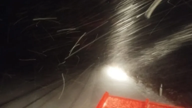 Nevando en la RN40 entre Bariloche y El Bolsón