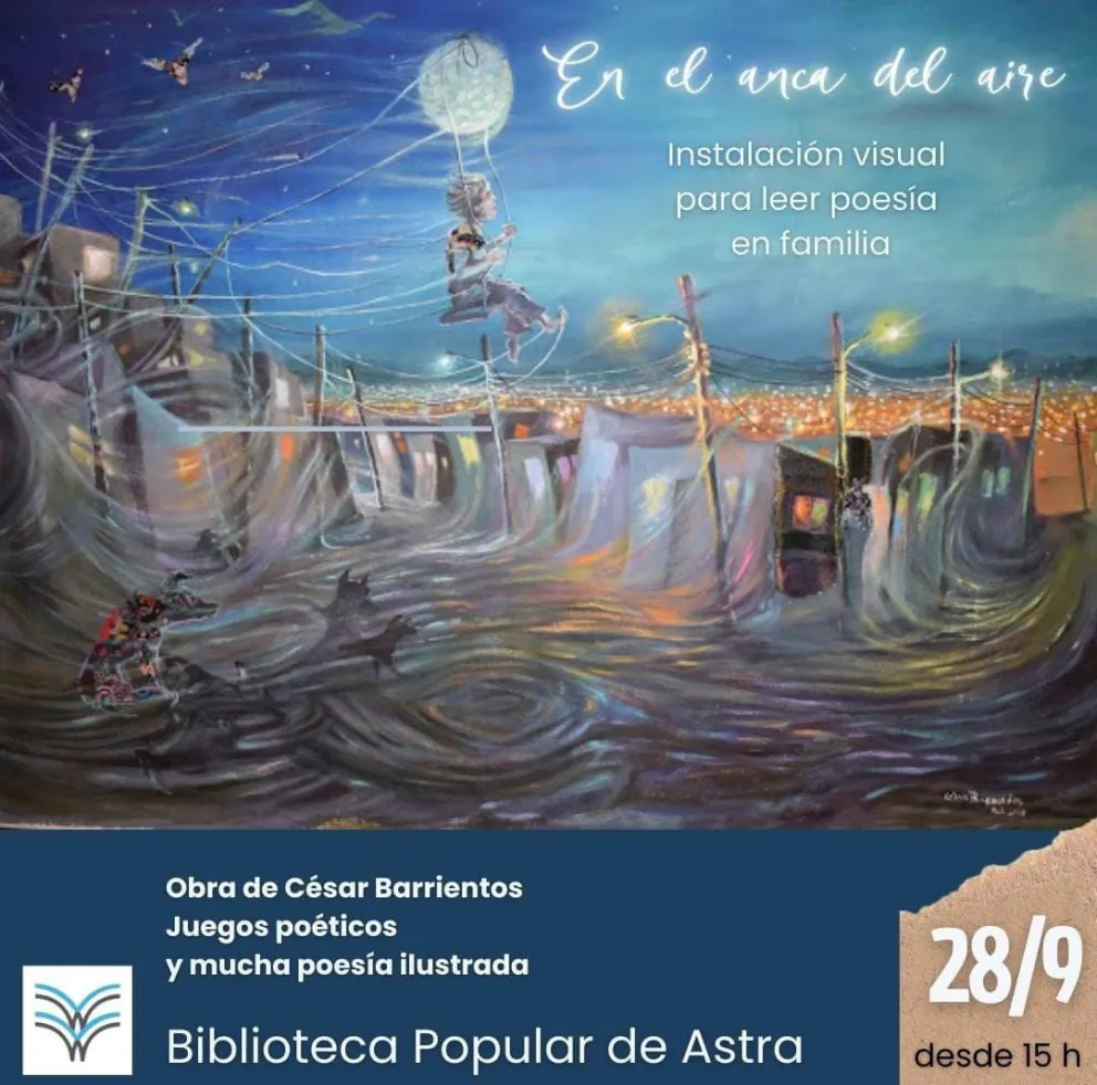 Biblioteca de Astra invita a recorrer en familia una instalación visual de arte