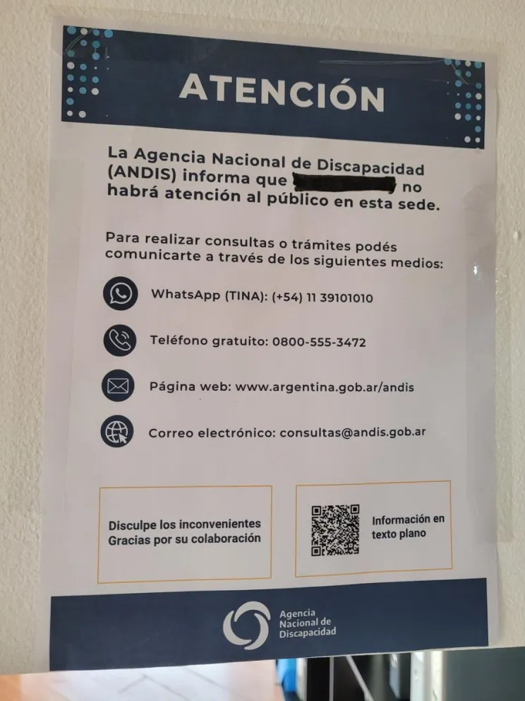 Cierran la única oficina de ANDIS en Comodoro