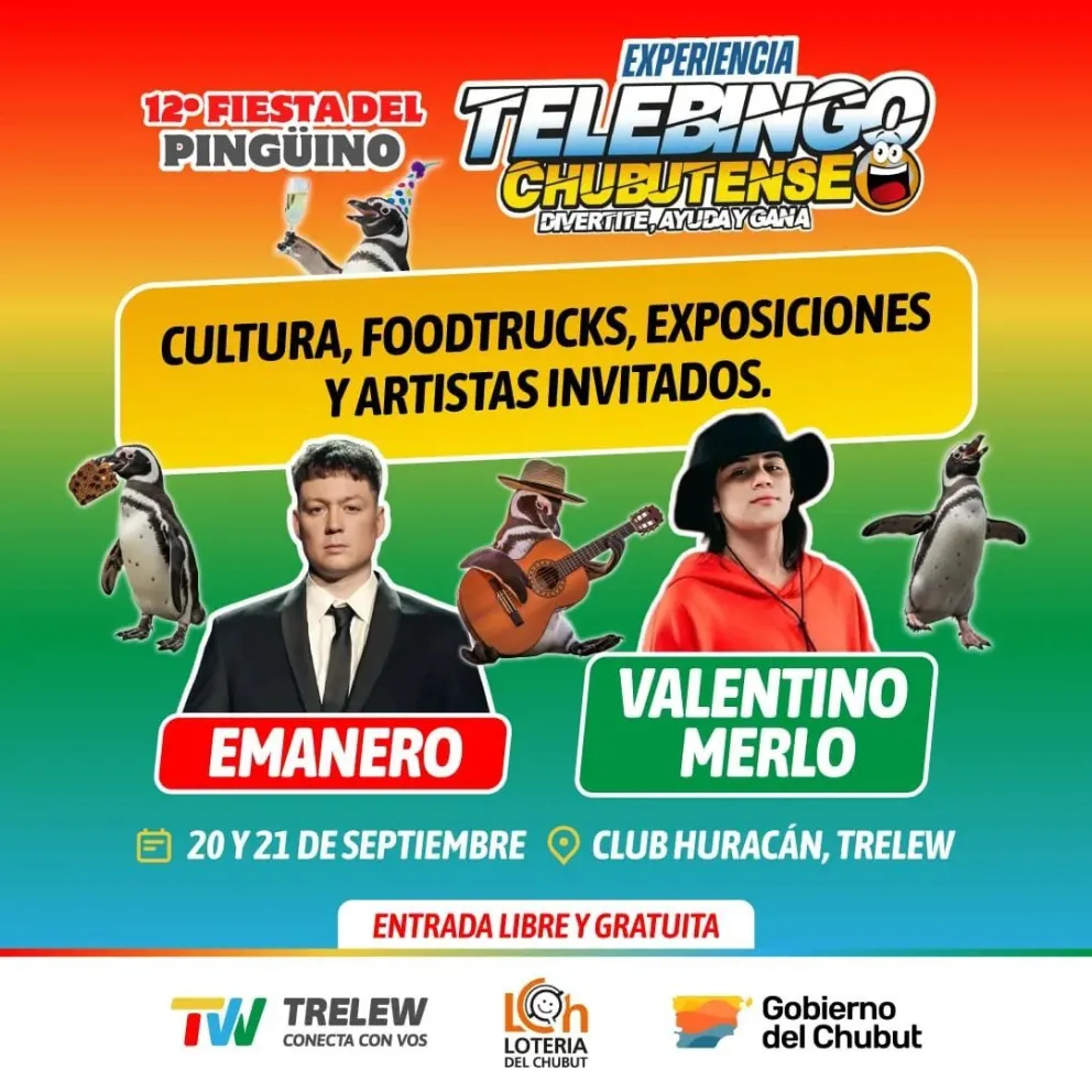 Trelew: Experiencia Telebingo en la Fiesta del Pingüino con acceso libre al predio en el Huracán