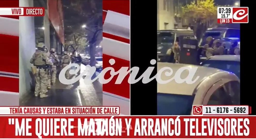 Hombre armado generó pánico en Crónica TV y fue reducido por la policía
