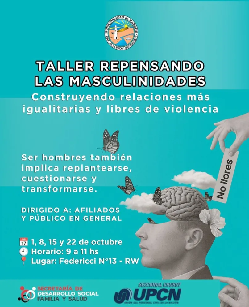 Inician en Rawson el taller "Repensando las masculinidades" junto a UPCN para afiliados y público general