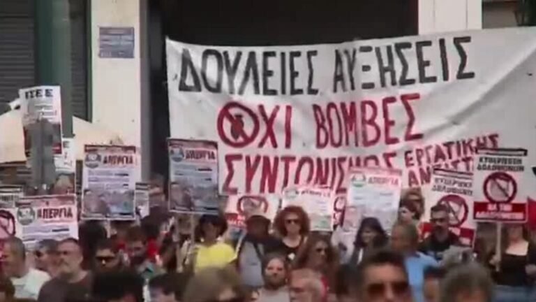 Huelga masiva paraliza Atenas: miles protestan contra jornadas labolares de 13 horas