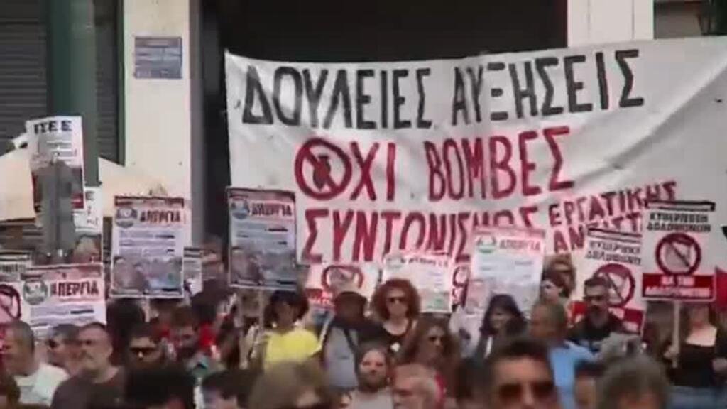Huelga masiva paraliza Atenas: miles protestan contra jornadas labolares de 13 horas