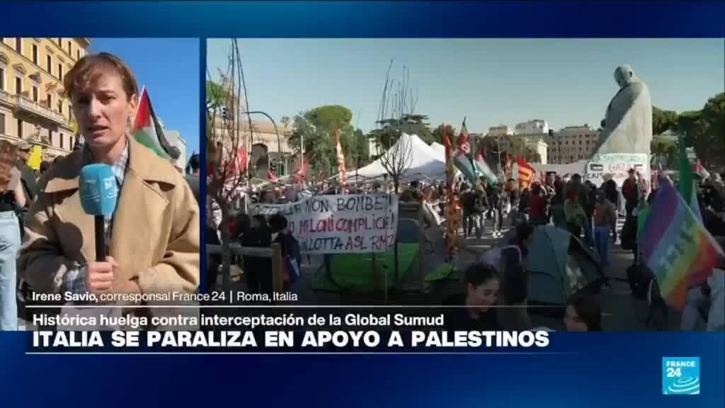 Informe desde Roma: Italia se moviliza contra la intercepción a la Flotilla Global Sumud