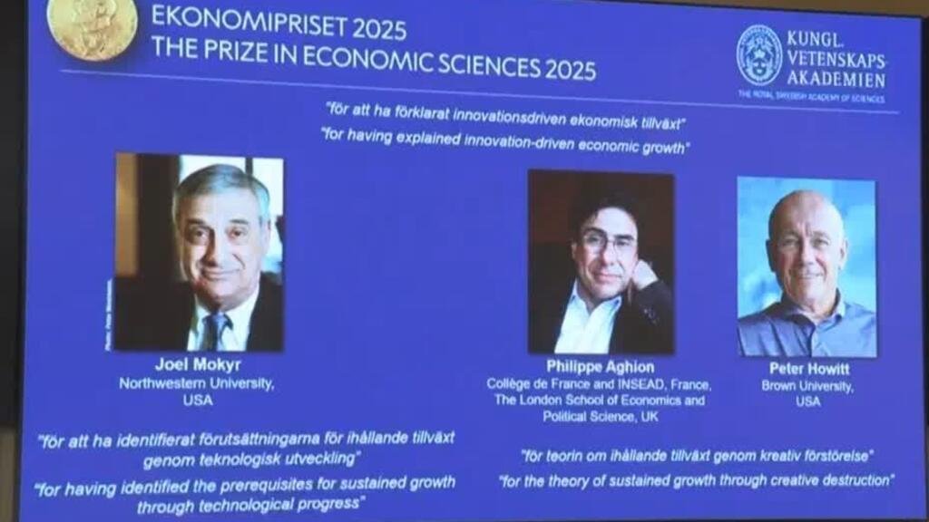 Nobel de Economía para Aghion, Howitt y Mokyr por explicar cómo la innovación impulsa el crecimiento