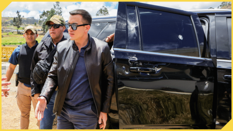 ¿El presidente de Ecuador fue atacado a tiros en una manifestación en su contra?