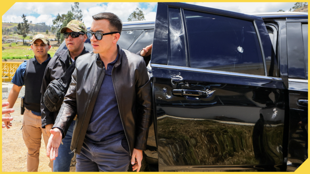 ¿El presidente de Ecuador fue atacado a tiros en una manifestación en su contra?