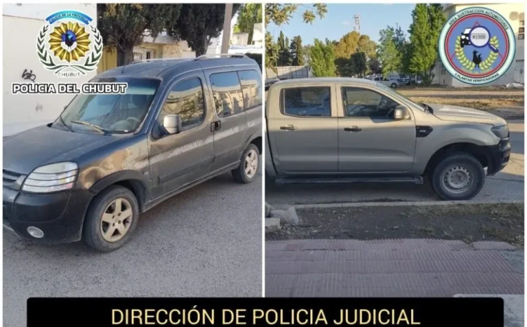 Recuperan dos vehículos robados en Playa Unión tras operativo policial en Trelew