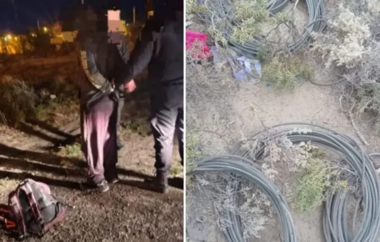 Detienen a un hombre cuando robaba cables en Km 5