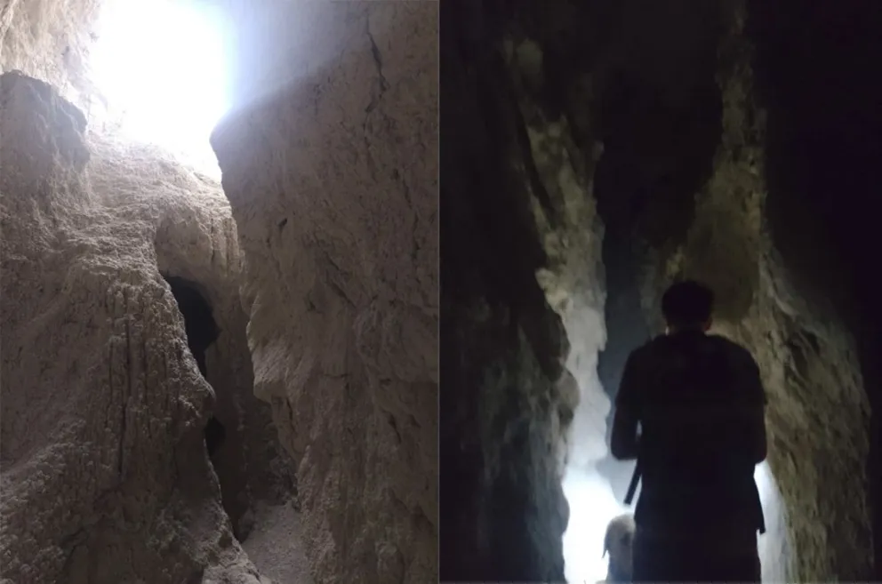 Rocas Coloradas: un joven mostró los misteriosos sumideros naturales