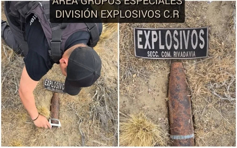 Hallan un proyectil de artillería oxidado cerca de la escombrera municipal