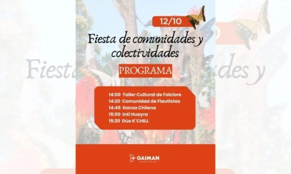 Gaiman celebrará la diversidad cultural con la “Fiesta de Comunidades y Colectividades”