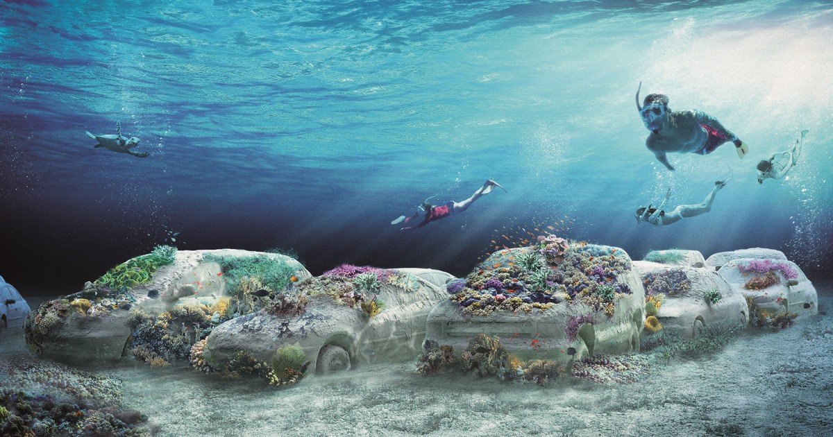 Embotellamiento bajo el mar: así es la nueva obra de Erlich que se transformará con miles de corales