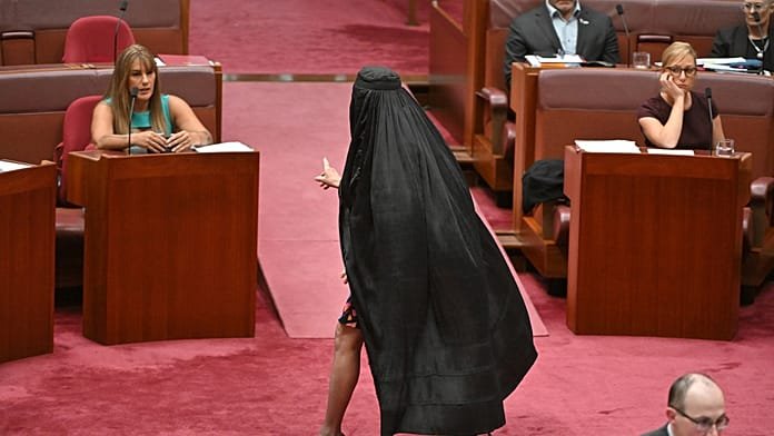El escándalo que paralizó el Parlamento australiano: una senadora llega con burka y la expulsan a gritos de "racista"