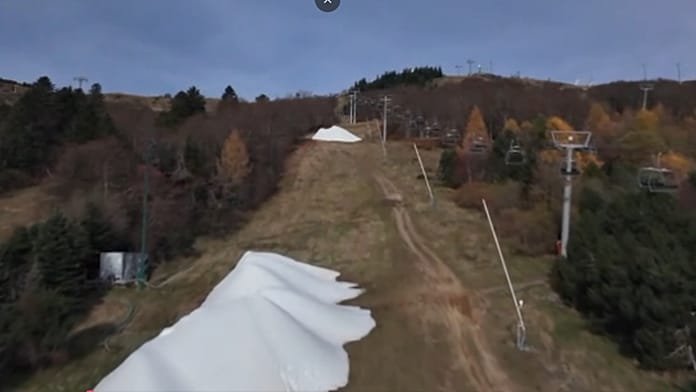 Una estación de esquí francesa adelanta la fabricación de nieve artificial antes del invierno