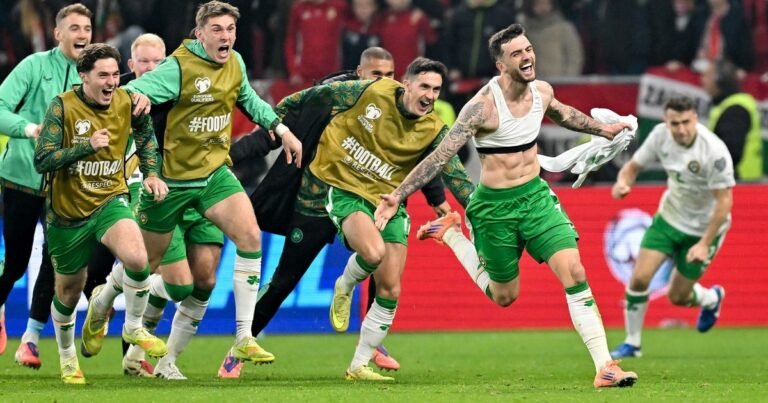 Irlanda hizo un milagro en Budapest: le ganó a Hungría en el minuto 95 y jugará el repechaje por clasificar al Mundial 2026